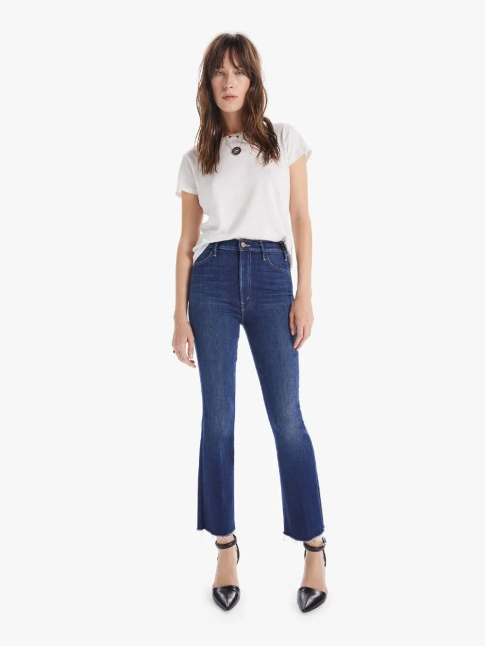 Mother The Hustler Ankle Fray Jeans in Home Movies wash Women's Size 25 EUC